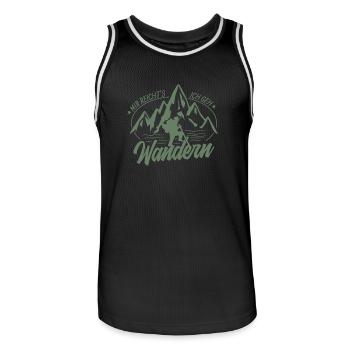 andern mir reichts ich geh wandern - Männer Basketball-Trikot - Schwarz/Weiß - Vorne - AI Model Male 185 dark (185cm)