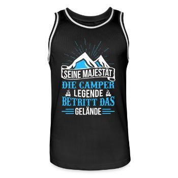 CAMPER / CAMPING / ZELTEN / PFADFINDER / NATUR - Männer Basketball-Trikot - Schwarz/Weiß - Vorne - AI Model Male 185 dark (185cm)