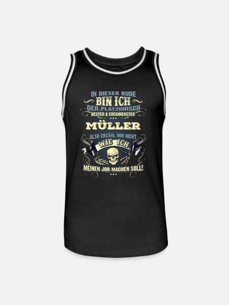 Edles Berufe-Shirt für den Müller - Männer Basketball-Trikot - Schwarz/Weiß