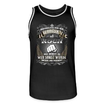 Edles Berufe-Shirt für den Koch - Männer Basketball-Trikot - Schwarz/Weiß - Vorne - AI Model Male 185 dark (185cm)
