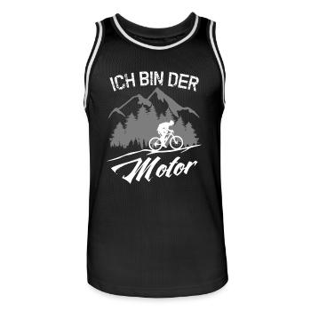 MTB - ICH BIN DER MOTOR - ohne Akku - Männer Basketball-Trikot - Schwarz/Weiß - Vorne - AI Model Male 185 dark (185cm)