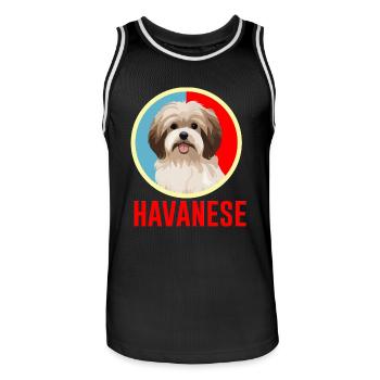Havaneser Retro - Männer Basketball-Trikot - Schwarz/Weiß - Vorne - AI Model Male 185 dark (185cm)