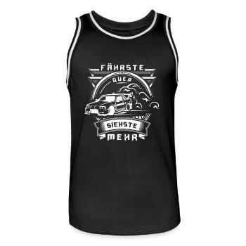 Fährste quer, siehste mehr! - Männer Basketball-Trikot - Schwarz/Weiß - Vorne - AI Model Male 185 dark (185cm)