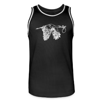 Fliegender Storch Nachwuchs Lieferung - Männer Basketball-Trikot - Schwarz/Weiß - Vorne - AI Model Male 185 dark (185cm)