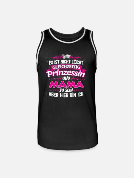 MAMA - gleichzeitig Prinzessin - Männer Basketball-Trikot - Schwarz/Weiß