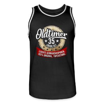 Zum 35. Geburtstag! - Männer Basketball-Trikot - Schwarz/Weiß - Vorne - AI Model Male 185 dark (185cm)