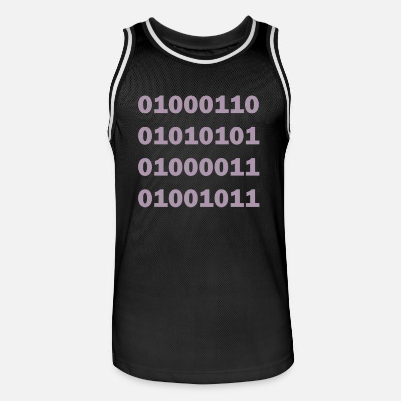Binary Code Fuck - Men's Basketball Jersey - black/white