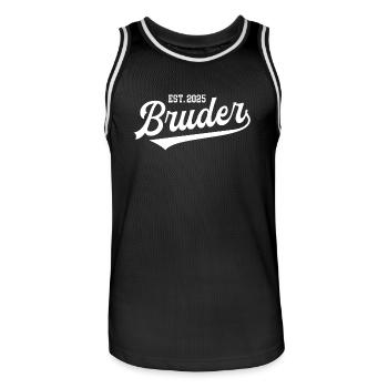 Bruder 2025 Geburtstag Jubiläum Rente Ruhestand - Männer Basketball-Trikot - Schwarz/Weiß - Vorne - AI Model Male 185 dark (185cm)