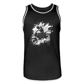 Moto Off-Road Riding Splash Style - Maillot de basket Homme - noir/blanc - Devant - AI Model Male 185 dark (185cm)