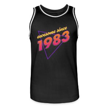 Retro - Genial seit 1983 - Männer Basketball-Trikot - Schwarz/Weiß - Vorne - AI Model Male 185 dark (185cm)