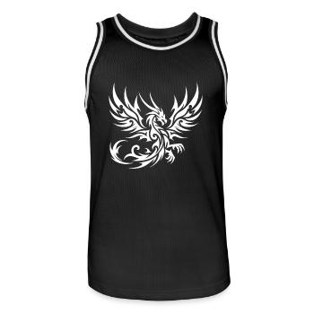 Dragon tribal de tatouage sauvage avec des ailes - Maillot de basket Homme - noir/blanc - Devant - AI Model Male 185 dark (185cm)