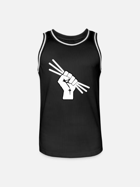 Leuchtstäbchen - Knicklicht - Faust - Männer Basketball-Trikot - Schwarz/Weiß