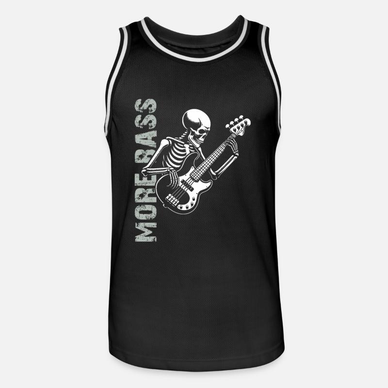 Plus Basse - Skeleton avec Basse - Maillot de basket Homme - noir/blanc
