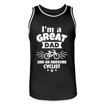 Je suis un bon père et un cycliste fort - Maillot de basket Homme - noir/blanc - Devant - AI Model Male 185 dark (185cm)