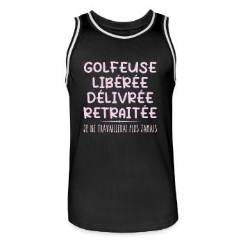 Golfer feiert Ruhestand mit Humor Geschenk - Männer Basketball-Trikot - Schwarz/Weiß - Vorne - AI Model Male 185 dark (185cm)