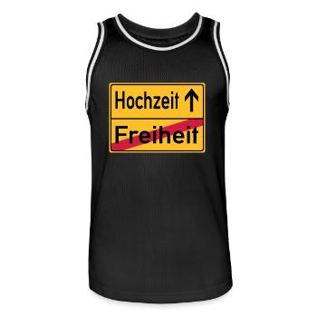 Hochzeit Freiheit Abschied Feier Schild - Männer Basketball-Trikot - Schwarz/Weiß - Vorne - AI Model Male 185 dark (185cm)