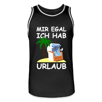Je m’en fiche, je suis en vacances - Maillot de basket Homme - noir/blanc - Devant - AI Model Male 185 dark (185cm)