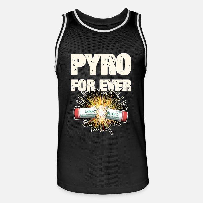 Pyro For Ever Firecracker - Männer Basketball-Trikot - Schwarz/Weiß