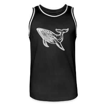 Wal Vintage Meerestier No Plastic in living space - Männer Basketball-Trikot - Schwarz/Weiß - Vorne - AI Model Male 185 dark (185cm)