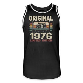 Mars 1976 Vintage mars 1976 - Maillot de basket Homme - noir/blanc - Devant - AI Model Male 185 dark (185cm)