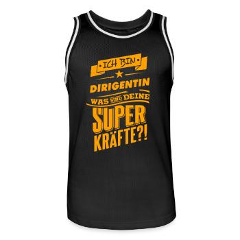Be a hero - Dirigentin Geschenk - Männer Basketball-Trikot - Schwarz/Weiß - Vorne - AI Model Male 185 dark (185cm)
