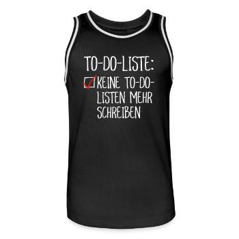 Keine To-Do-Liste mehr schreiben To-Do-Liste - Männer Basketball-Trikot - Schwarz/Weiß - Vorne - AI Model Male 185 dark (185cm)