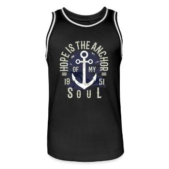 Hope Is The Anchor Of My Life Hope Anchor Quote - Men's Basketball Jersey - black/white - Front - AI Model Male 185 dark (185cm)