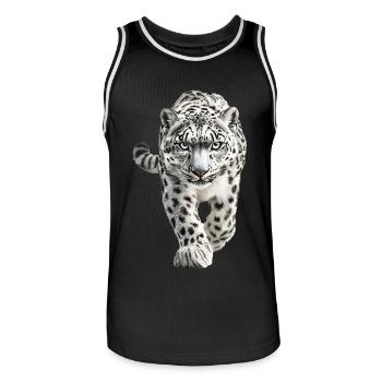 Schneeleopard - Männer Basketball-Trikot - Schwarz/Weiß - Vorne - AI Model Male 185 dark (185cm)