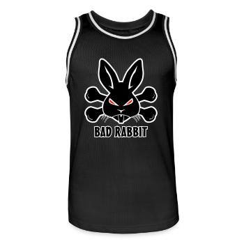 Bad Rabbit Hase - Men's Basketball Jersey - black/white - Front - AI Model Male 185 dark (185cm)