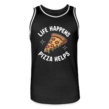 Pizza Italie Restauration rapide - Maillot de basket Homme - noir/blanc - Devant - AI Model Male 185 dark (185cm)