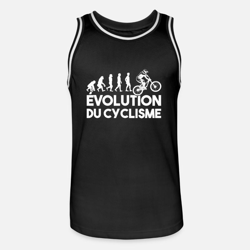 évolution du cyclisme - Maillot de basket Homme - noir/blanc
