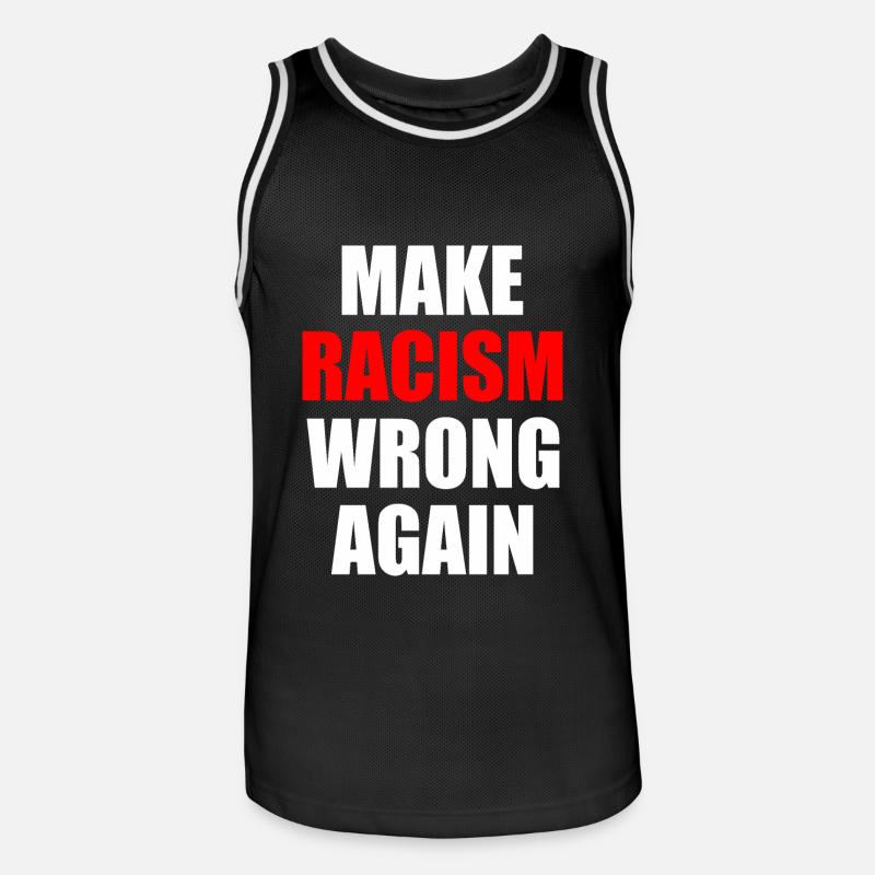 make racism wrong again - Men's Basketball Jersey - black/white