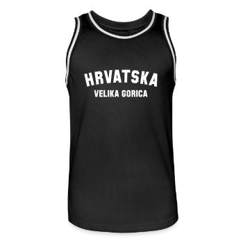 VELIKA GORICA Croatia Kroatien - Männer Basketball-Trikot - Schwarz/Weiß - Vorne - AI Model Male 185 dark (185cm)