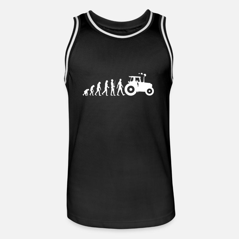 Traktor - Evolution - Trekker - Bauer - Männer Basketball-Trikot - Schwarz/Weiß