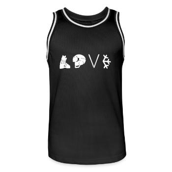 Skifahren - Wintersport Liebe - Männer Basketball-Trikot - Schwarz/Weiß - Vorne - AI Model Male 185 dark (185cm)