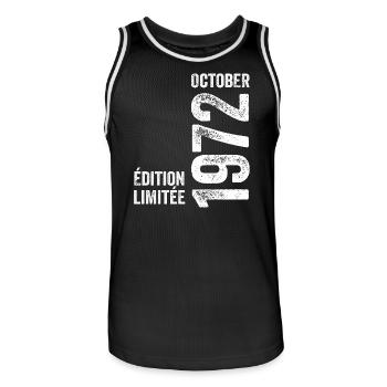 Légendes Octobre 1972 Millésime Octobre 1972 Rétro - Maillot de basket Homme - noir/blanc - Devant - AI Model Male 185 dark (185cm)