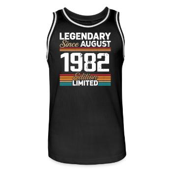 Légendaire Depuis Août 1982 Vintage Rétro - Maillot de basket Homme - noir/blanc - Devant - AI Model Male 185 dark (185cm)