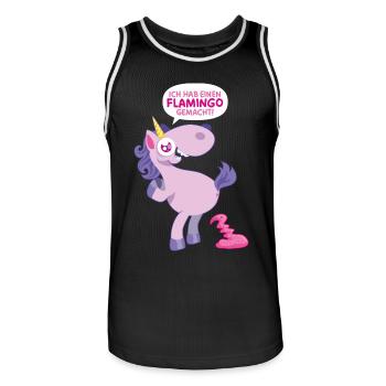 Einhorn Flamingo gemacht - Männer Basketball-Trikot - Schwarz/Weiß - Vorne - AI Model Male 185 dark (185cm)