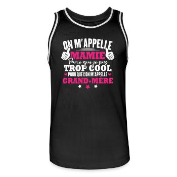 Je suis mamie trop cool, Cadeau pour cool mamie - Maillot de basket Homme - noir/blanc - Devant - AI Model Male 185 dark (185cm)