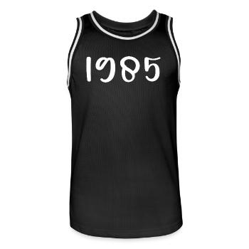 1985 Geburtstag 1985 - Männer Basketball-Trikot - Schwarz/Weiß - Vorne - AI Model Male 185 dark (185cm)