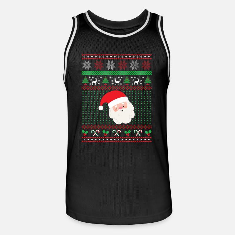 Weihnachtsmann, Weihnachtsgeschenk - Männer Basketball-Trikot - Schwarz/Weiß