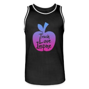 teacher teach love inspire - Männer Basketball-Trikot - Schwarz/Weiß - Vorne - AI Model Male 185 dark (185cm)