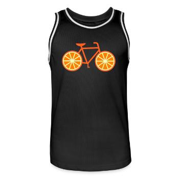 Fahrrad Orange - Männer Basketball-Trikot - Schwarz/Weiß - Vorne - AI Model Male 185 dark (185cm)
