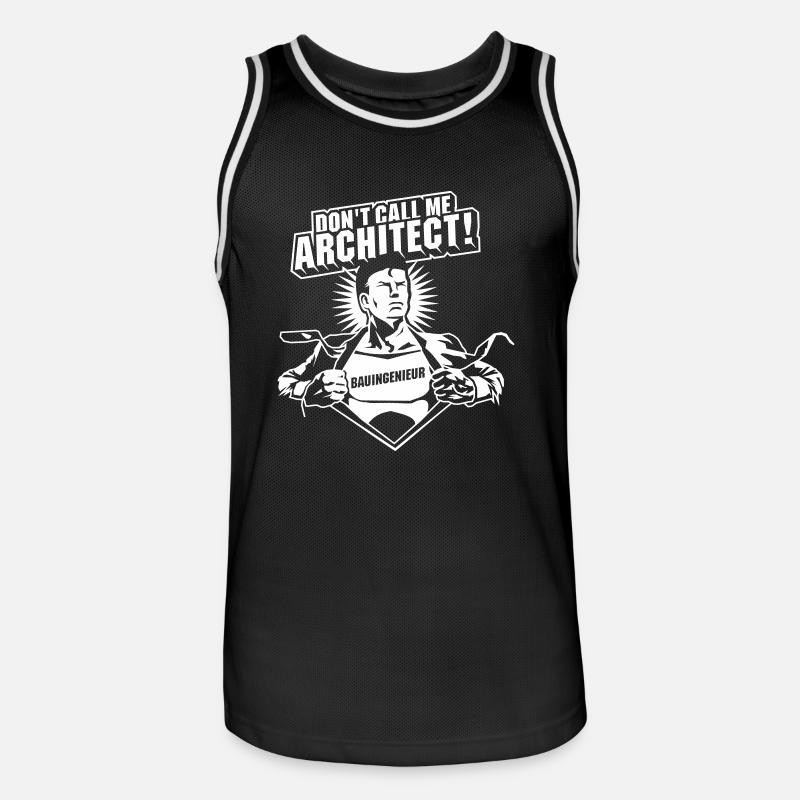 Ne m'appelez pas architecte! - Maillot de basket Homme - noir/blanc