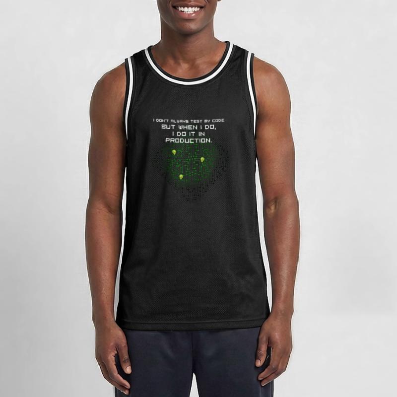 test code nerd joke spruch pc programmer geek i Men's Basketball Jersey