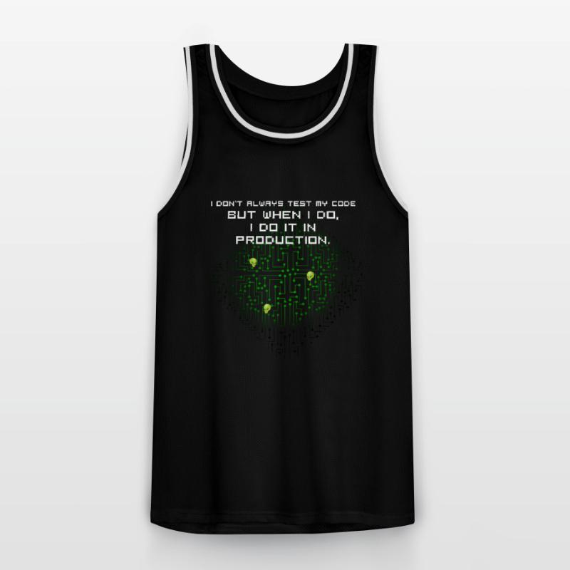 test code nerd joke proverbe pc programmeur geek i Maillot de basket Homme