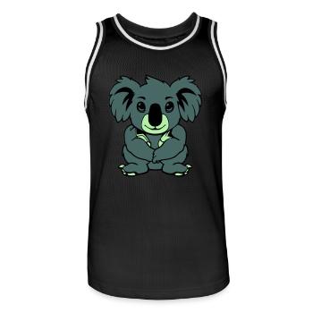 Koala Ours Bande Dessinée Animal - Maillot de basket Homme - noir/blanc - Devant - AI Model Male 185 dark (185cm)