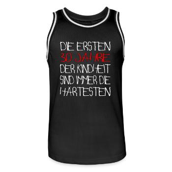 30 Jahre 30.Geburtstag - Männer Basketball-Trikot - Schwarz/Weiß - Vorne - AI Model Male 185 dark (185cm)