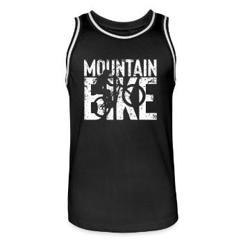 MTB - Mountainbiker T-Shirt - Maillot de basket Homme - noir/blanc - Devant - AI Model Male 185 dark (185cm)