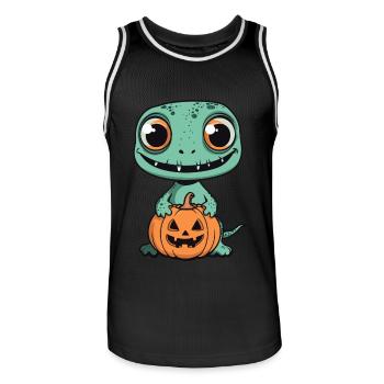 Lizard Halloween Funny Zombie - Men's Basketball Jersey - black/white - Front - AI Model Male 185 dark (185cm)